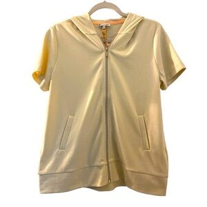 STREET ONE short sleeve hoodie, light yellow, size EU 40, Full zip. Coastal.